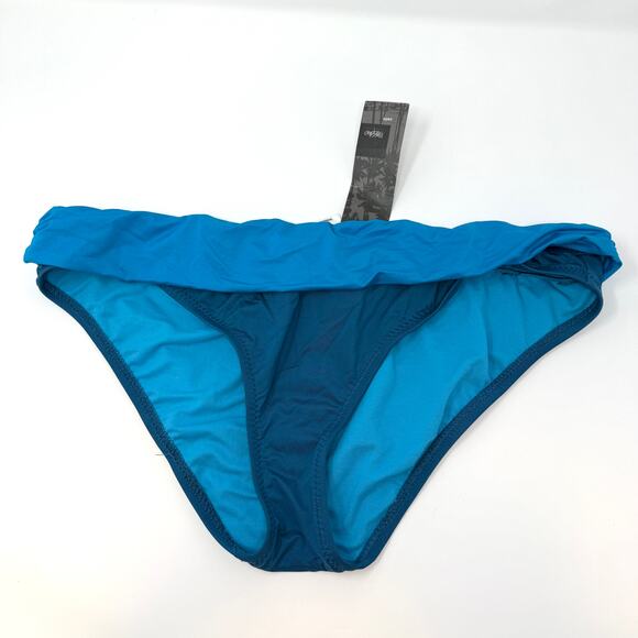 Target Mossimo Fold Over Color Block Bikini Bottoms In Blue Size XL New - Picture 1 of 8